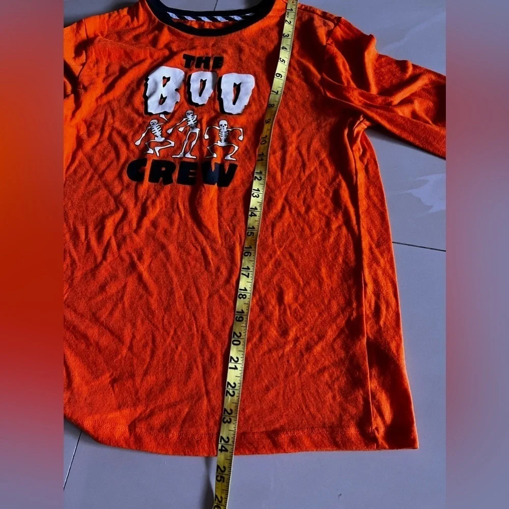 The Boo Crew Halloween Child Pajama Top XL/XG (14/16) Orange and black